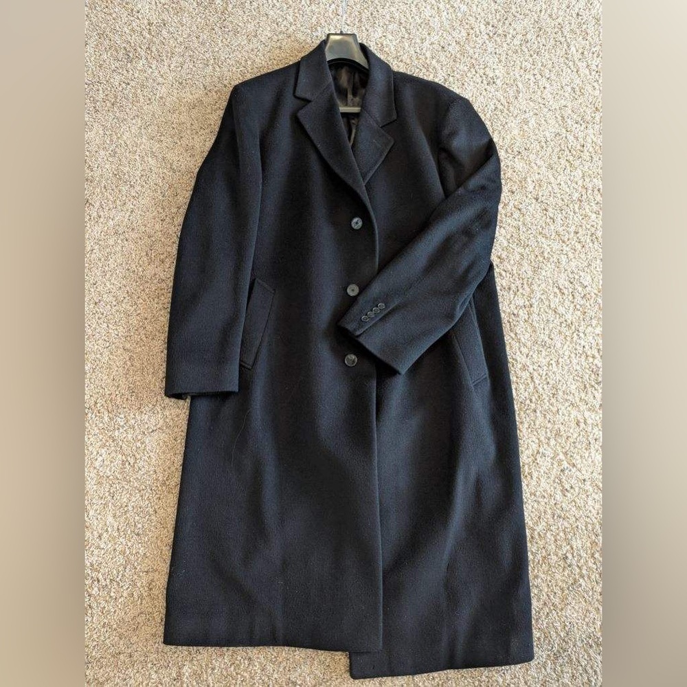 Black 100% Wool Topcoat